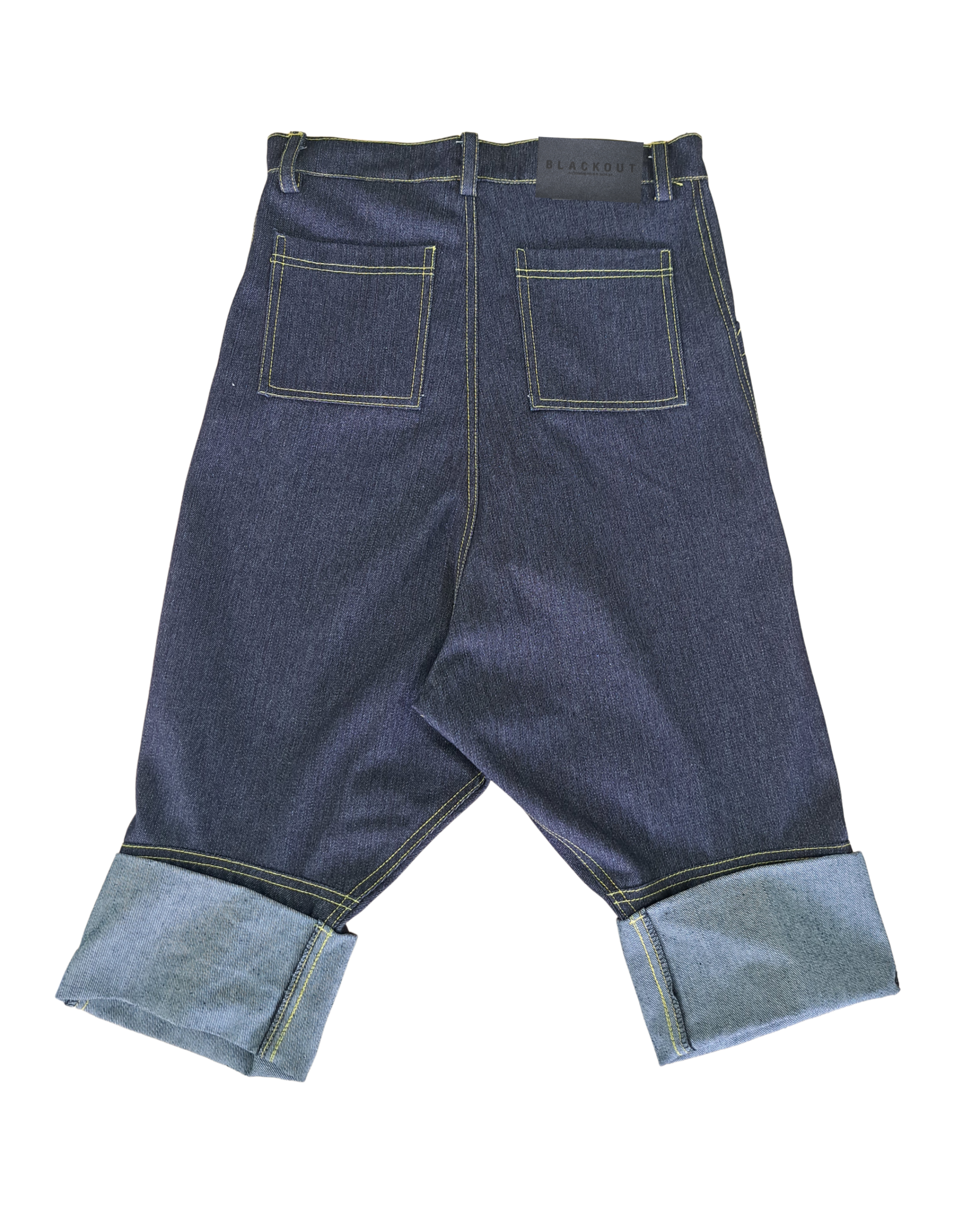 TAYLOR BLUE DENIM DROP CROTCH CROPPED PANTS - Image 2